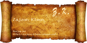 Zajzon Kleon névjegykártya